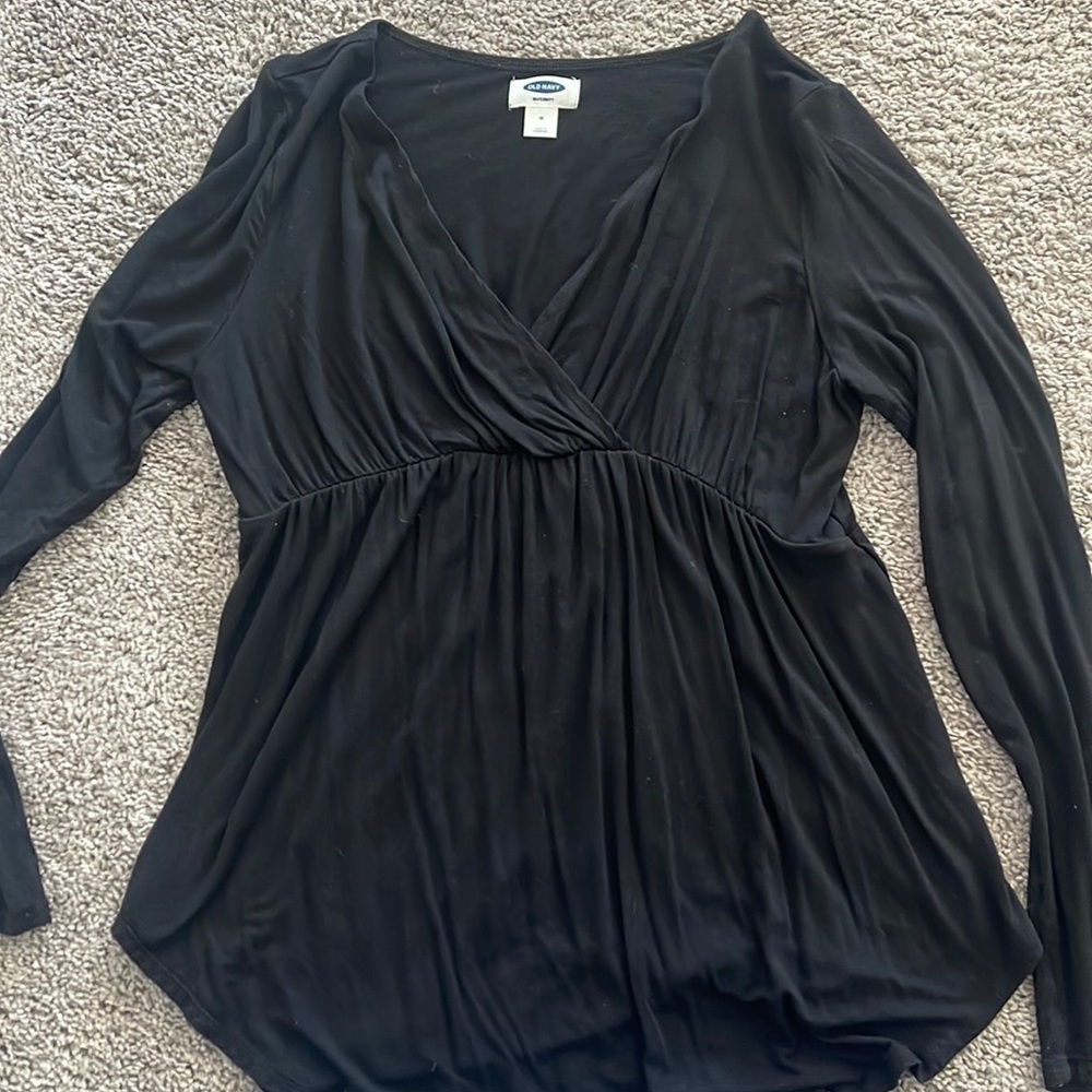 Old navy maternity long sleeve empire waist black top size medium